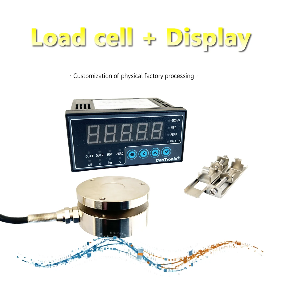 ConTronix Digital Load Cell Controller with Pancake Pressure Sensor High Precision Weight Indicator Relay Output