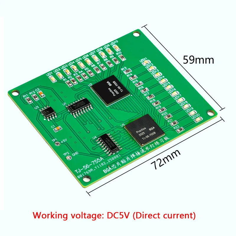BGA Chip Soldering Practice Board Kit 555 4017 SMD Flow light Circuit DIY kit