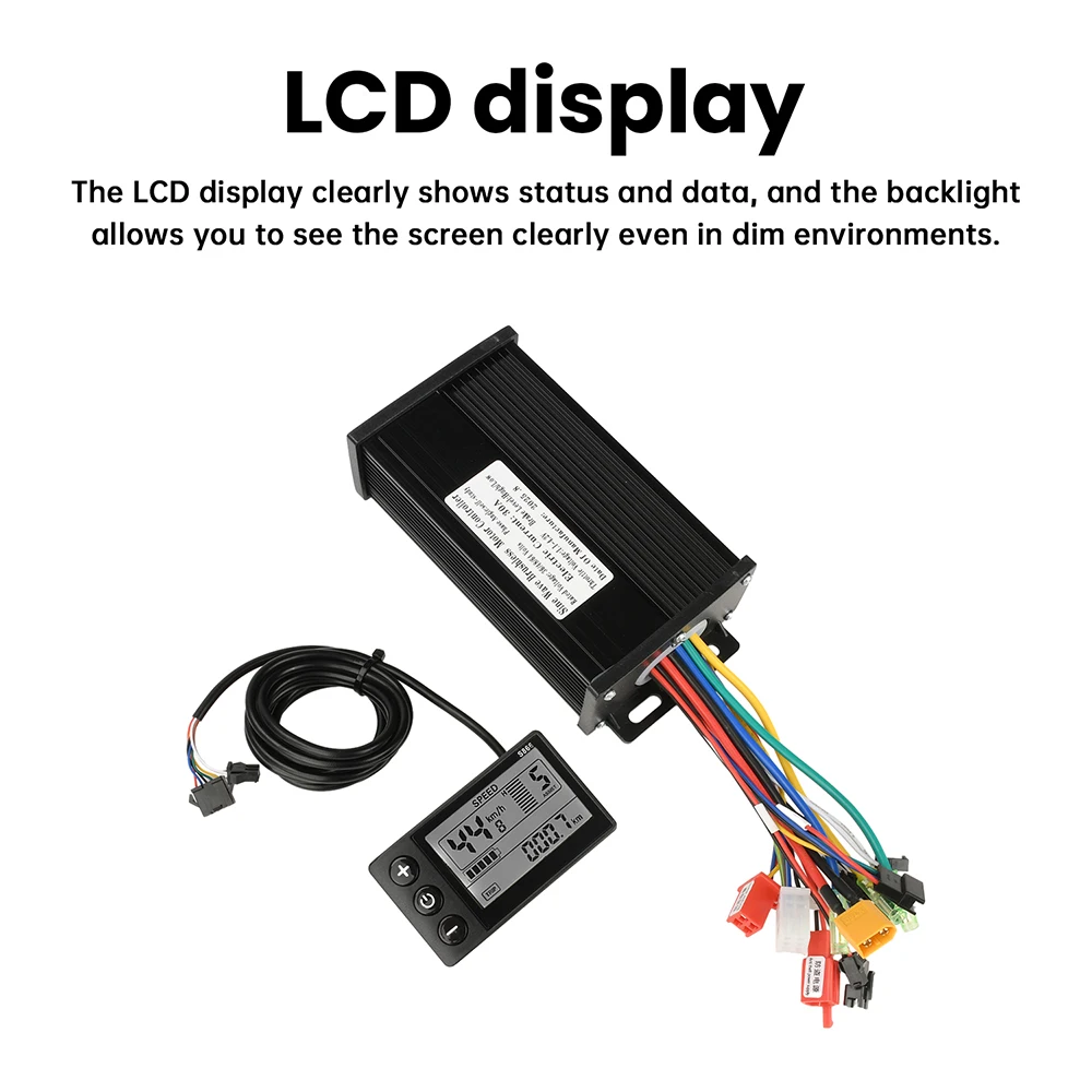 36V 48V 64V 30A Electric Vehicle Motor Controller 750-1500W Sine Wave Three-Mode Driver SM Connector Instrument Bicycle S866