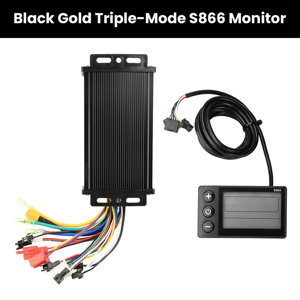 36V 48V 64V 30A Electric Vehicle Motor Controller 750-1500W Sine Wave Three-Mode Driver SM Connector Instrument Bicycle S866