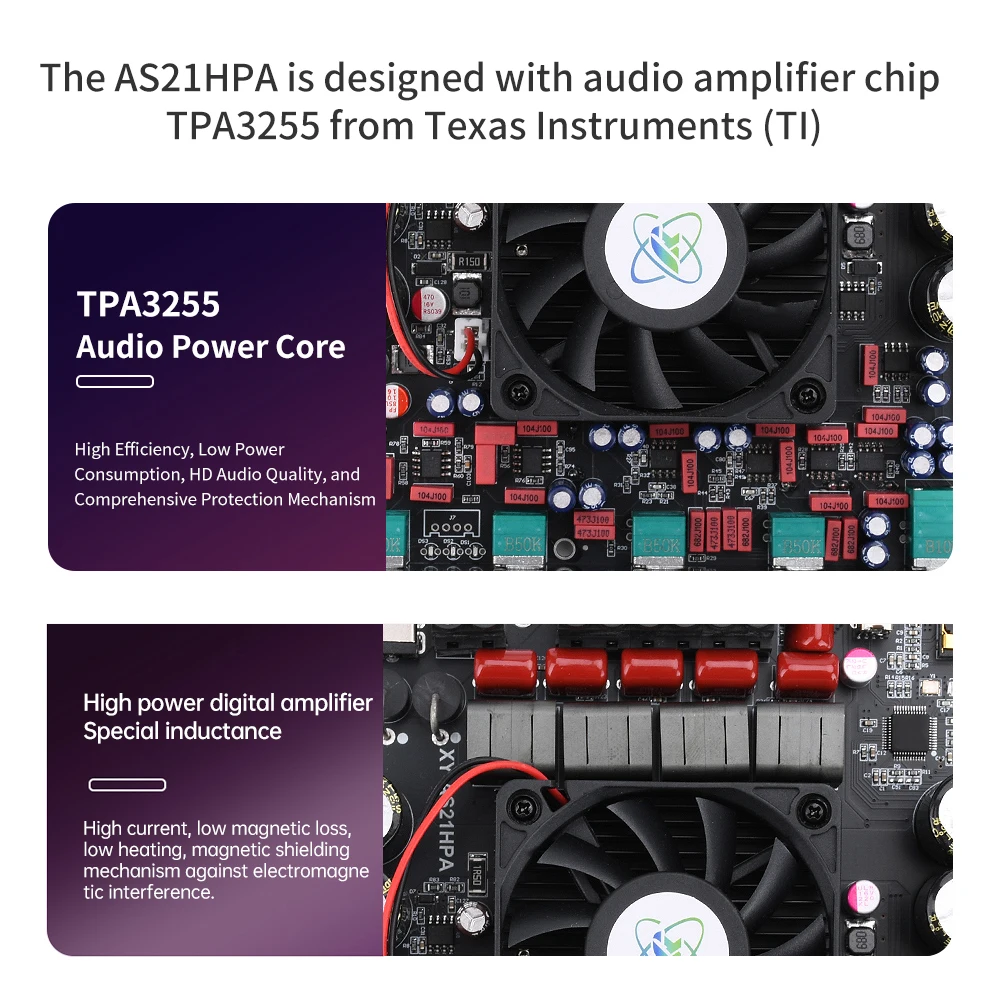 AS21HPA high-power Bluetooth digital amplifier board 2.1 channel subwoofer 300W * 2+600W imported TPA3255 chip