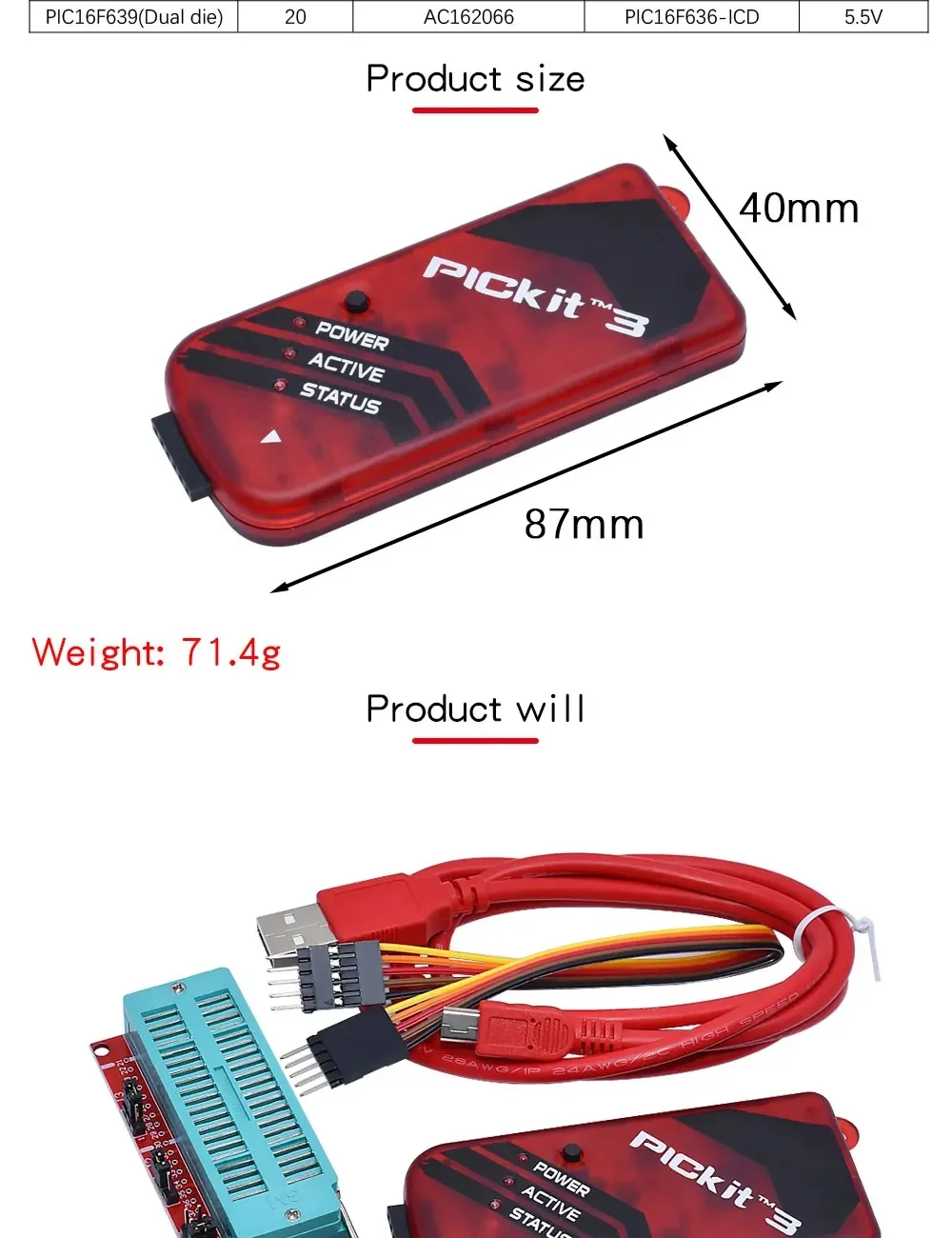 PIC ICD2 PICKit 2 PICKIT 3 PICKIT 3.5 Programming Adapter Universal Programmer Seat +PICKit2 PICKIT3 PICKit3.5 Programmer XZG