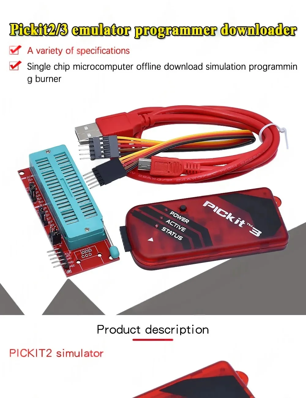 PIC ICD2 PICKit 2 PICKIT 3 PICKIT 3.5 Programming Adapter Universal Programmer Seat +PICKit2 PICKIT3 PICKit3.5 Programmer XZG