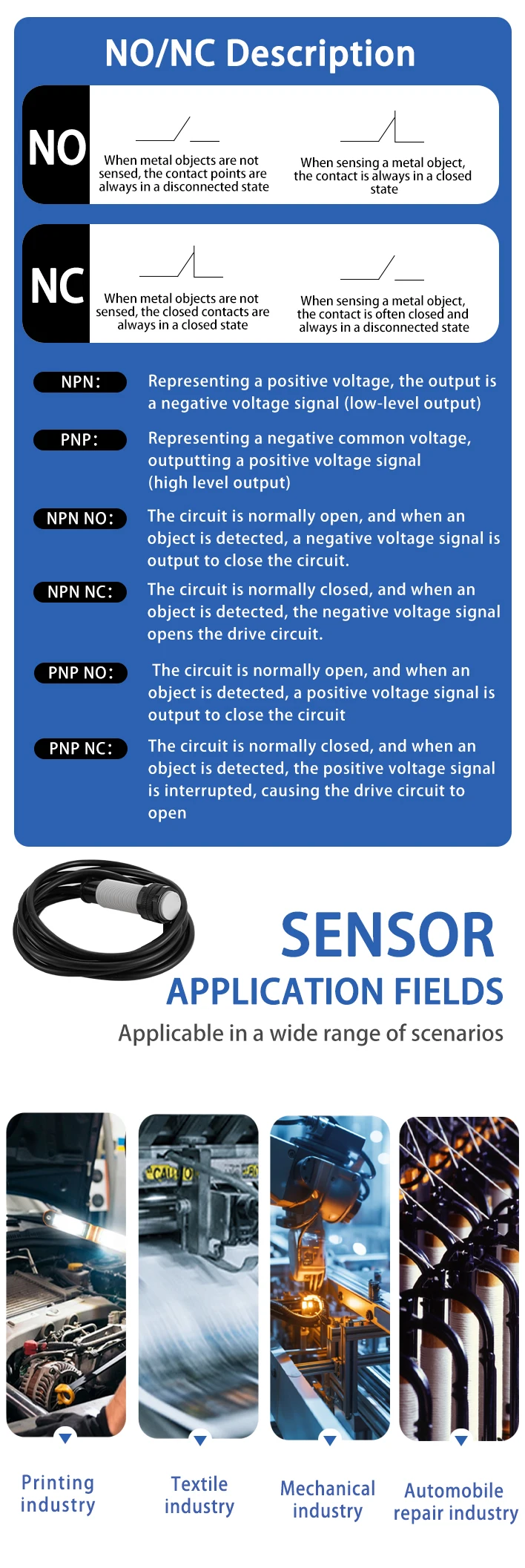 Fast Delivery M18 Proximity Switch Sensor Capacitive Sensor DC 3-Wire 12-24VDC/AC 100-240VAC Three Wire Output NPN PNP NO NC