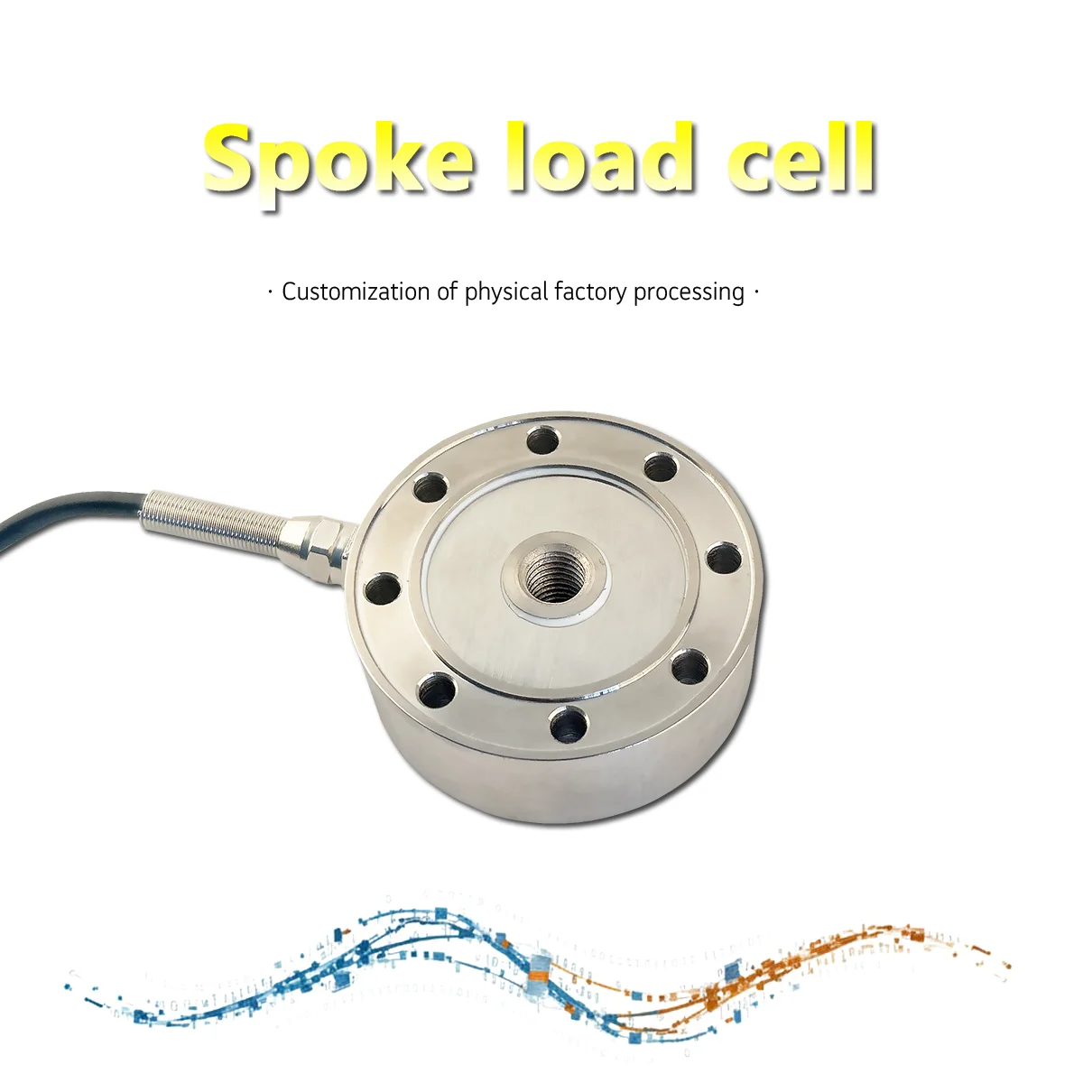 Wheel Spoke Load Cell 8/16 Mount Holes Compression Sensor with Cable 30kg-5000kg 40-100t Custom for Press Weighing System