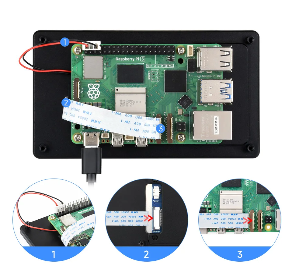 5inch DSI Capacitive Touch Display,720 × 1280,IPS,Optical Bonding Toughened Glass Panel,DSI Interface,5-Point Touch, Aluminum