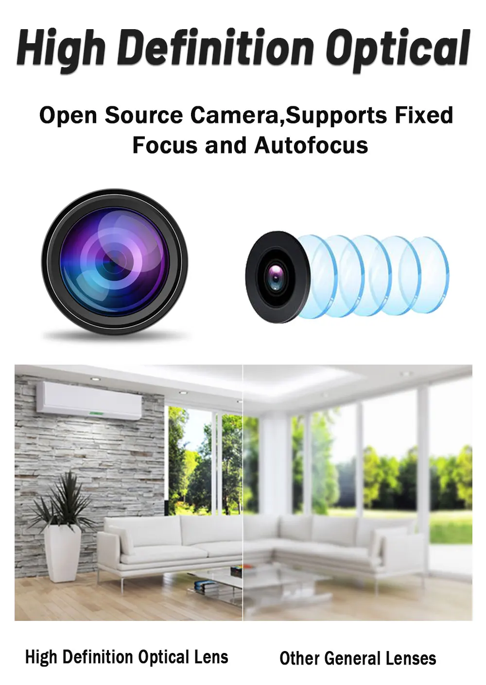USB Camera Module OV5648 68 120 Degrees Auto Focus with Flash Light and Microphone HD 5MP for Win Android IOS Linx