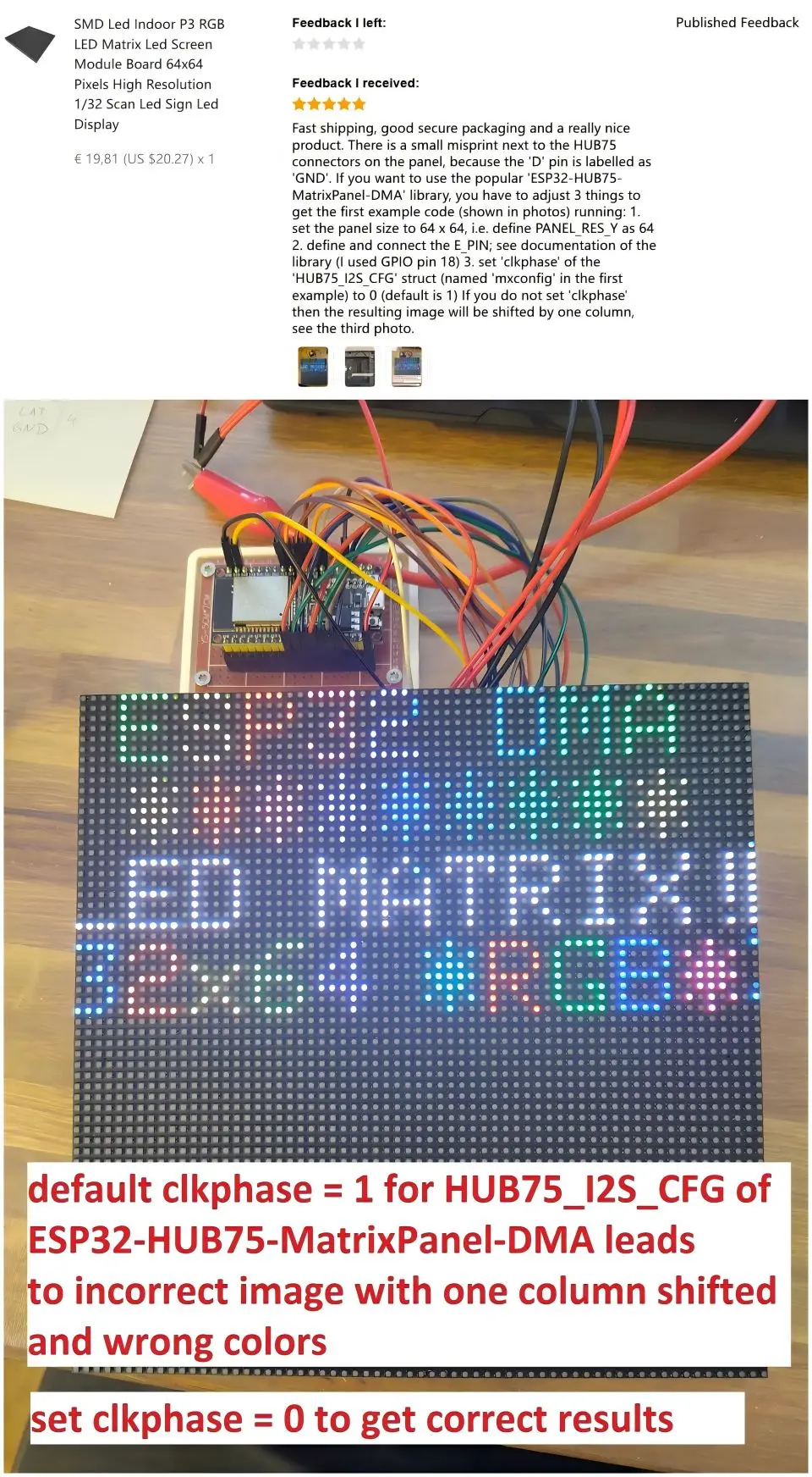 DIY Indoor P3 RGB Module 192*192mm Pixel 64*64 HUB75 Compatible with Raspberry Pi SMD Dot Matrix Screen