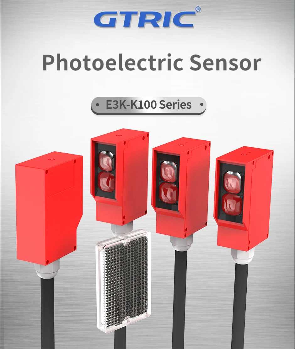 GTRIC Photoelectric Sensor Retro-reflective Square Photoell Infrared Switch IP67 Waterproof 24-220V AC DC Universal 10m Distance