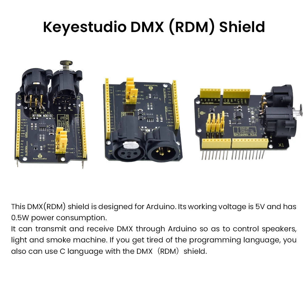 Keyestudio DMX (RDM)Shield for Arduino UNO / Control Speakers&Light &Smoke Machine