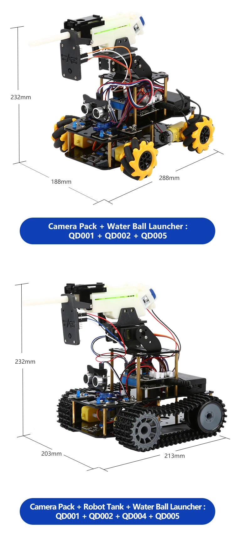 ACEBOTT ESP32 IoT WiFi Wheel Programmable Obstacle Avoidance Tracking Scratch Coding Starter Smart Robot Car Kit for Arduino