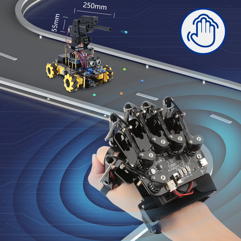 ACEBOTT ESP32 IoT WiFi Wheel Programmable Obstacle Avoidance Tracking Scratch Coding Starter Smart Robot Car Kit for Arduino