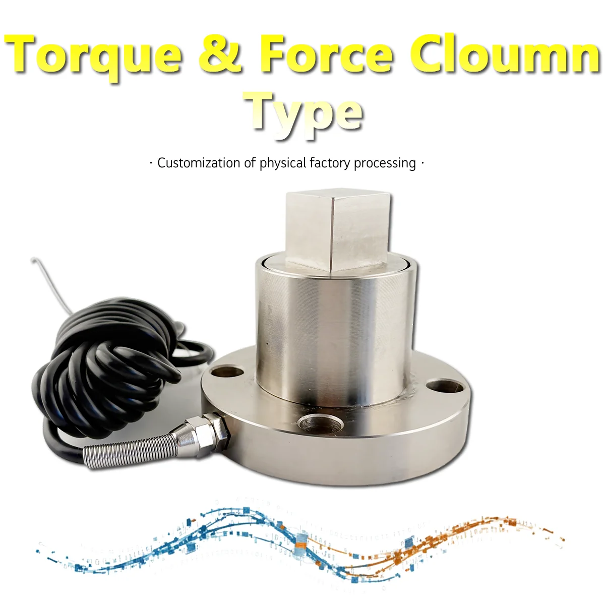 ZHIZHONGYIQI Static Torque Sensor Square Drive Flange Type Torque Meter High Precision 2~2000N.m Measuring Range Alloy Steel