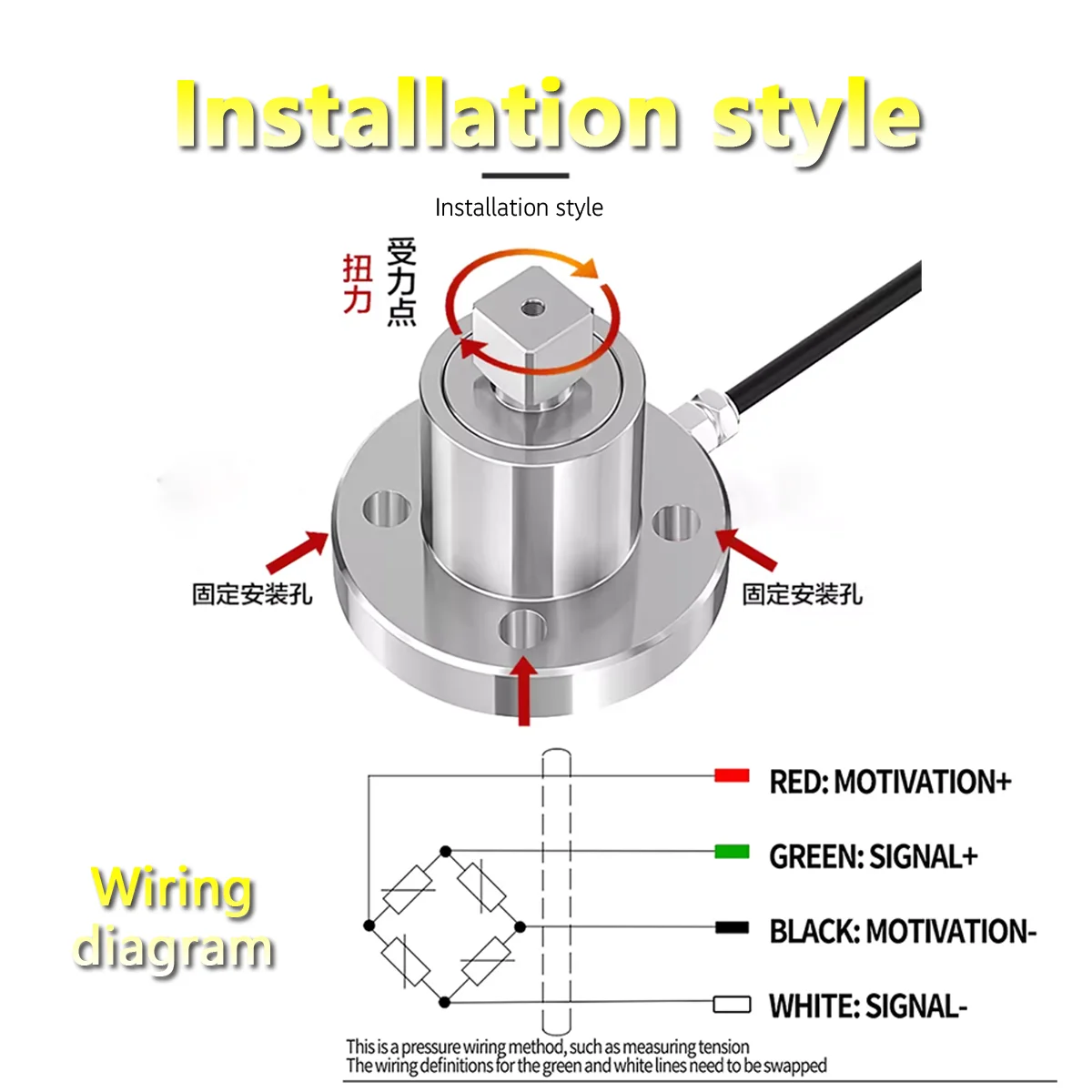 ZHIZHONGYIQI Static Torque Sensor Square Drive Flange Type Torque Meter High Precision 2~2000N.m Measuring Range Alloy Steel