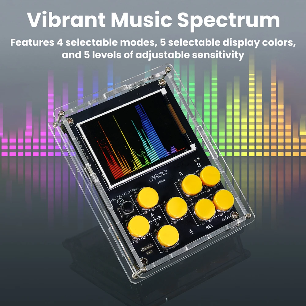 Handheld DIY Kit Game Console with Xiaozhi AI Voice Dialogue Built in 25 Classic Games Weather Clock Music Spectrum Electronic