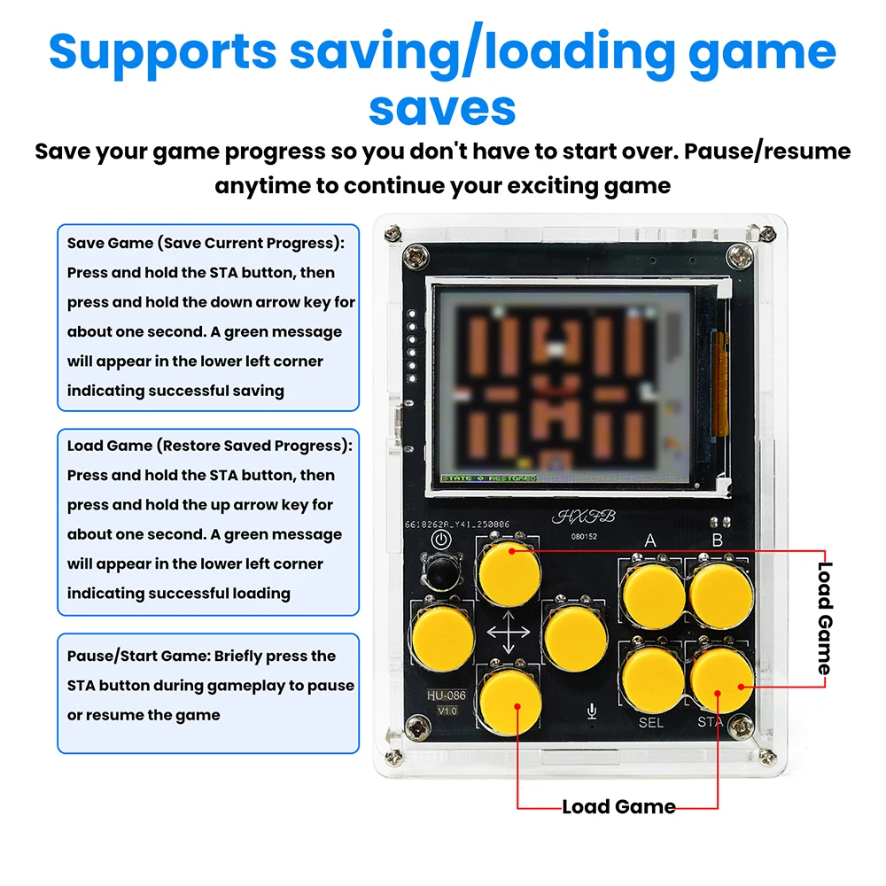 Handheld DIY Kit Game Console with Xiaozhi AI Voice Dialogue Built in 25 Classic Games Weather Clock Music Spectrum Electronic