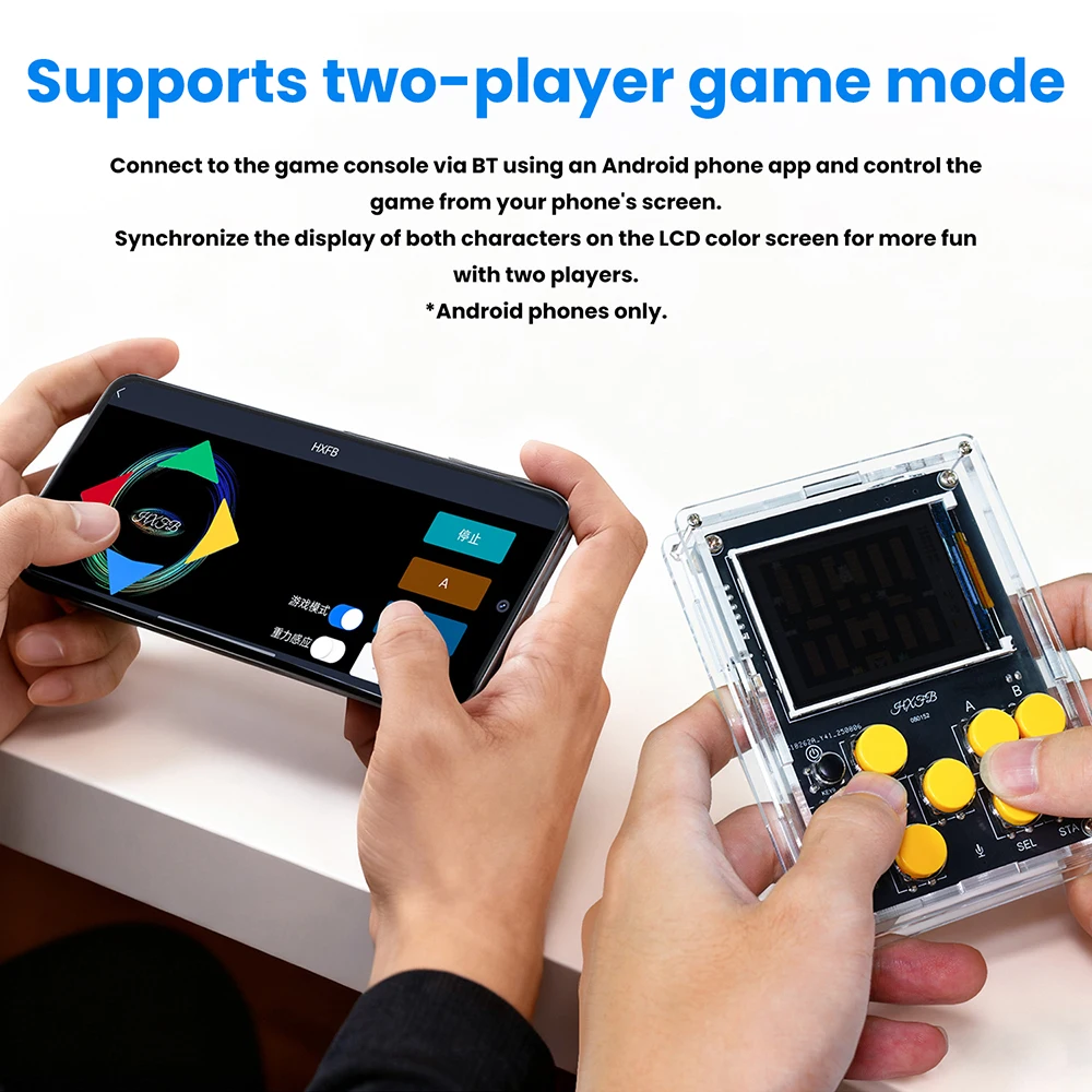 Handheld DIY Kit Game Console with Xiaozhi AI Voice Dialogue Built in 25 Classic Games Weather Clock Music Spectrum Electronic