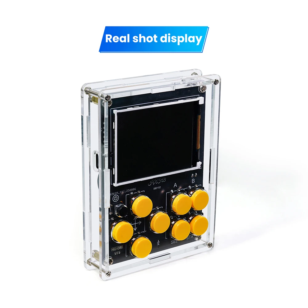 Handheld DIY Kit Game Console with Xiaozhi AI Voice Dialogue Built in 25 Classic Games Weather Clock Music Spectrum Electronic