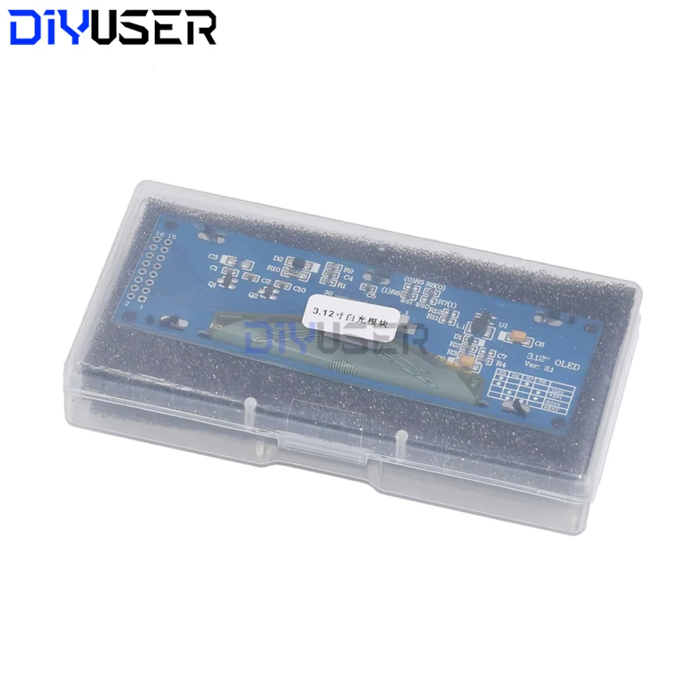 3.12 inch OLED Display Module SSD1322 256x64 for STM32 Raspberry Pi, SPI I2C Interface with Pre-soldered Pin Header
