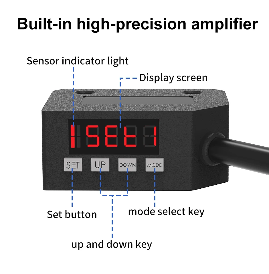GTRIC Color Sensor Photoelectric Switch RGB Mark Recognition Deviation Correction 12-24V DC NPN PNP Differentiation Positioning