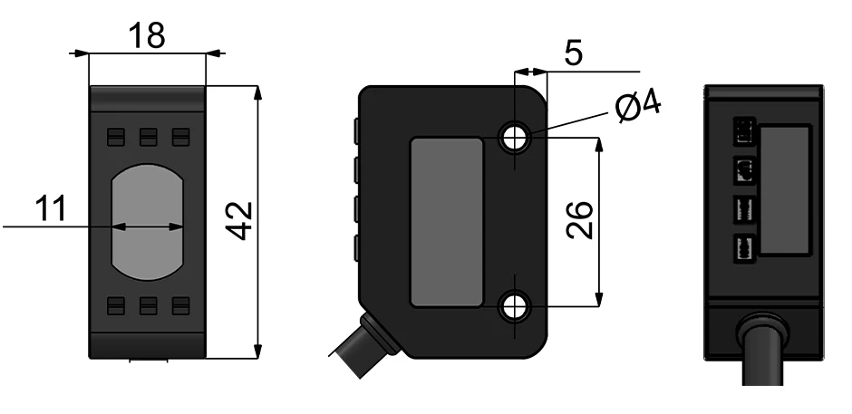 GTRIC Color Sensor Photoelectric Switch RGB Mark Recognition Deviation Correction 12-24V DC NPN PNP Differentiation Positioning
