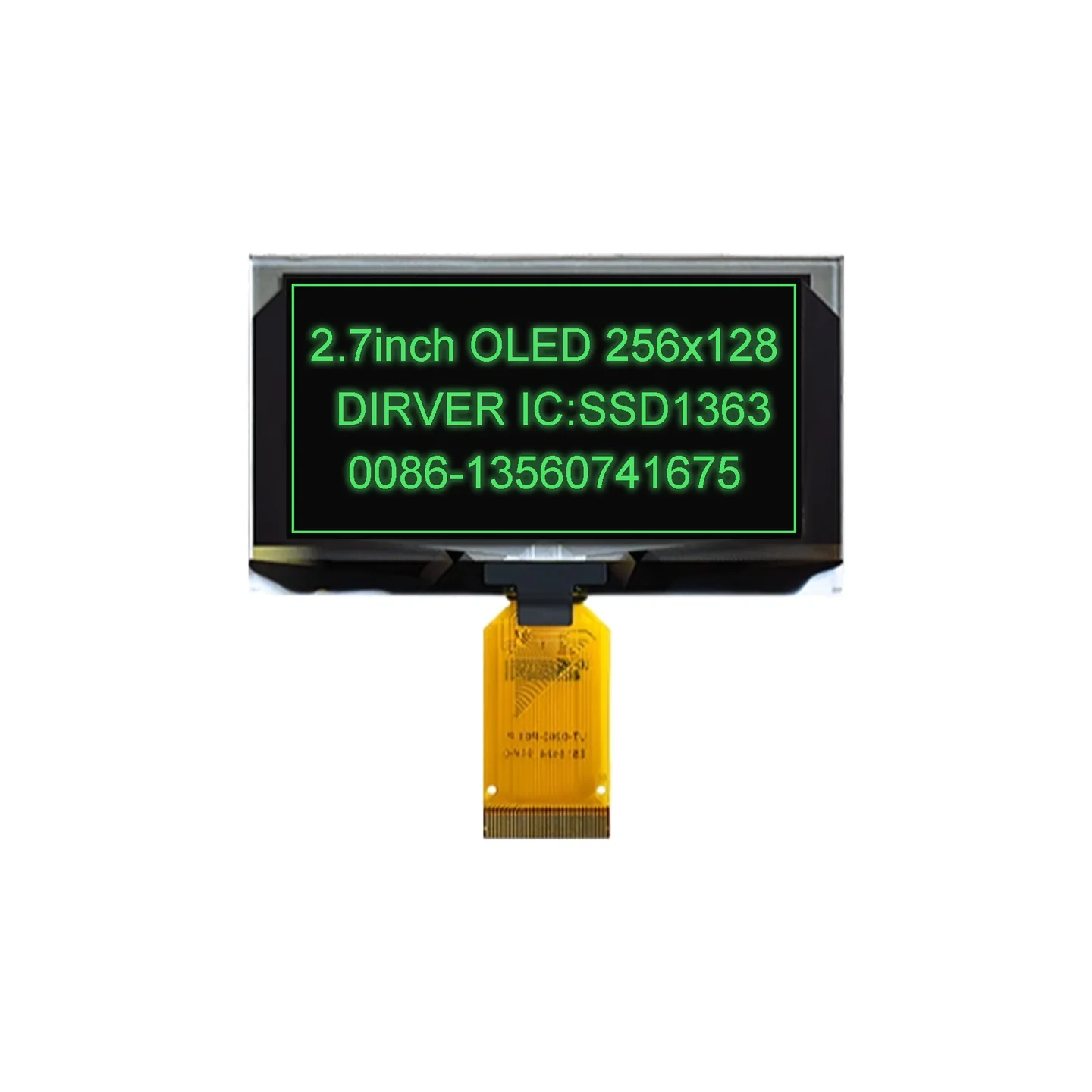 2.7 Inch 256*128 OLED Display Screen COG SPI IIC I2C interface 4PIN 7PIN 30PIN LCD Panel 256x128