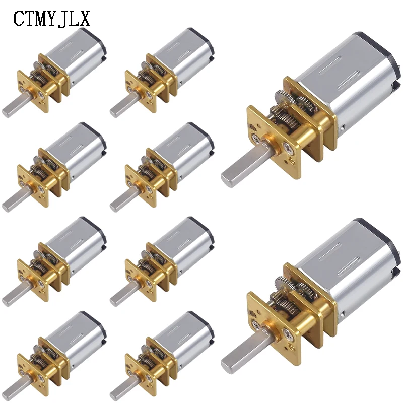10pcs DC 3V 6V 12V GA12-N20 Micro Metal Gear Motor Gear Wheel Gear Motor 15RPM 30RPM 50RPM 100RPM 200RPM 300RPM 500RPM 1000RPM