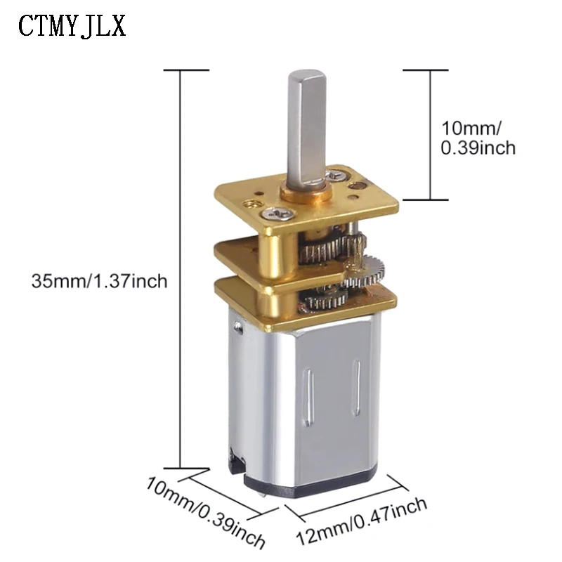 10pcs DC 3V 6V 12V GA12-N20 Micro Metal Gear Motor Gear Wheel Gear Motor 15RPM 30RPM 50RPM 100RPM 200RPM 300RPM 500RPM 1000RPM