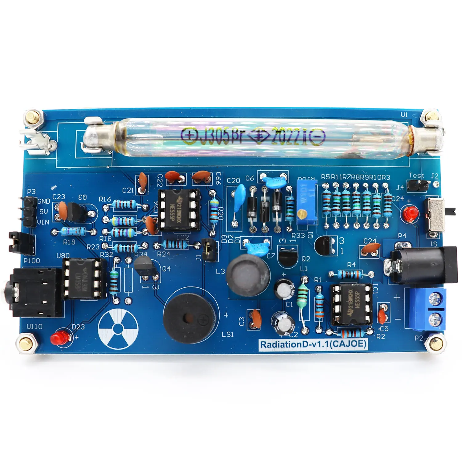 Assembled Radiation Detector System, DIY Miller Tube Tube Nuclear Radiation Detector Geiger Counter Kit Module Experimental