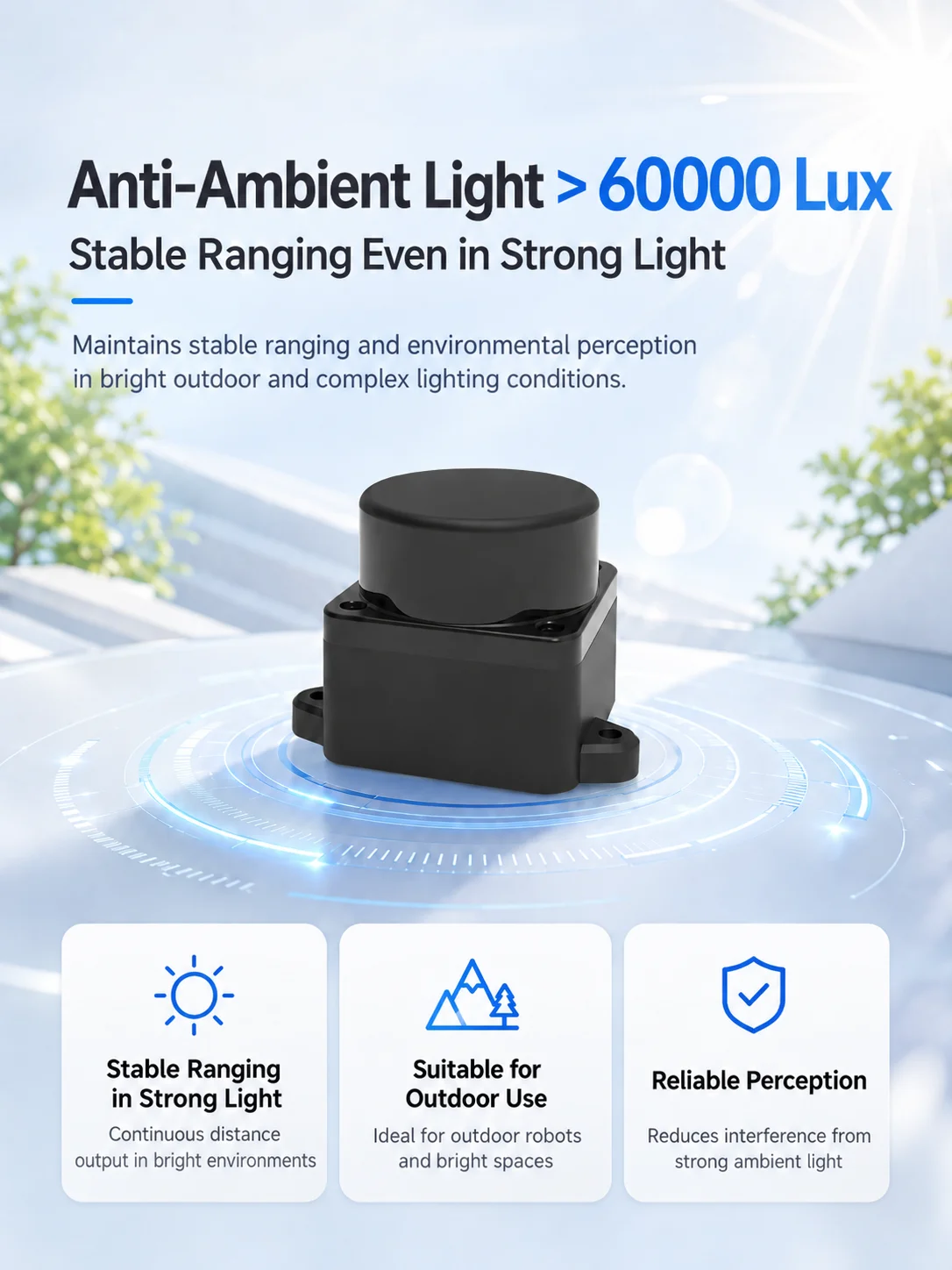 WitMotion DTOF Laser Lidar Sensor Module Outdoor Light Resistance 60Klx 5000Hz 12m 360° Scanning Support ROS1 ROS2 Arduino