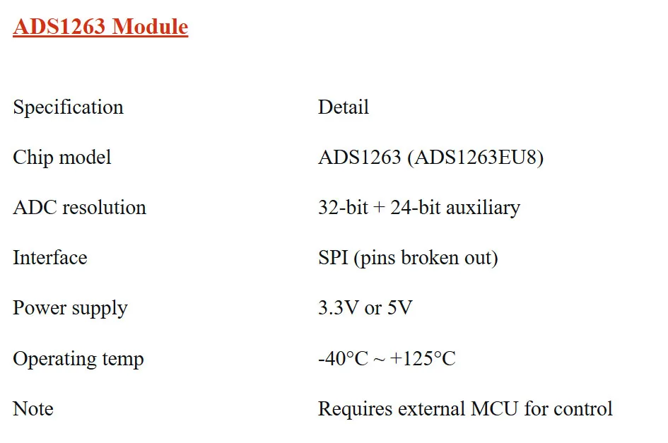 ADS1263 10-Channel 32-bit Precision ADC Module & Data Acquisition Card with 24-bit Aux ADC, 32ksps, for Strain/Temp