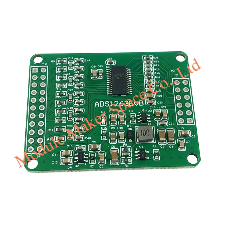 ADS1263 10-Channel 32-bit Precision ADC Module & Data Acquisition Card with 24-bit Aux ADC, 32ksps, for Strain/Temp