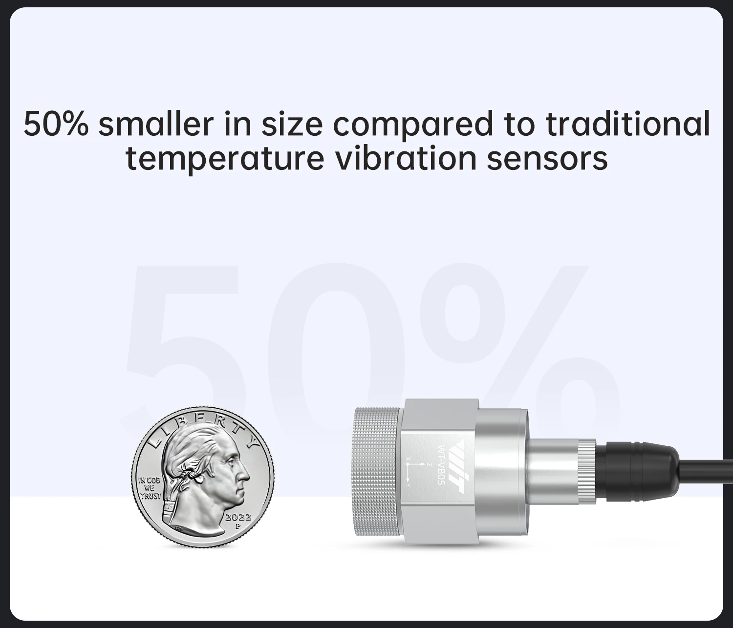 WitMotion WTVB05 Temperature Vibration 3 Xial Acceleration+Amplitude+Displacement+Frequency IP67 Sensor for Motor Water Pump