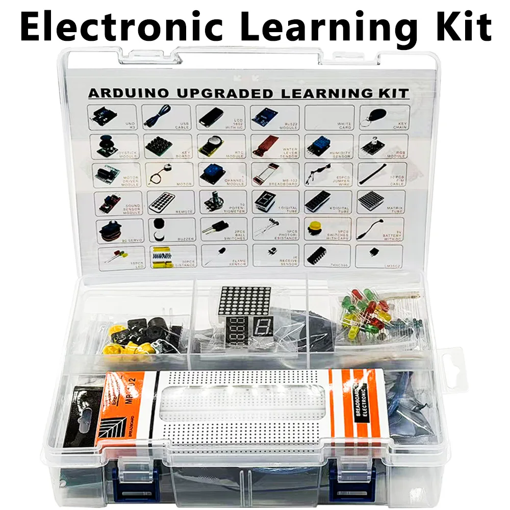 Electronic Starter Learning DIY Kit for arduino UNO R3 Electronic Moudle 830-hole Breadboard 1602 LCD, DHT11 Sensor Upgraded Kit