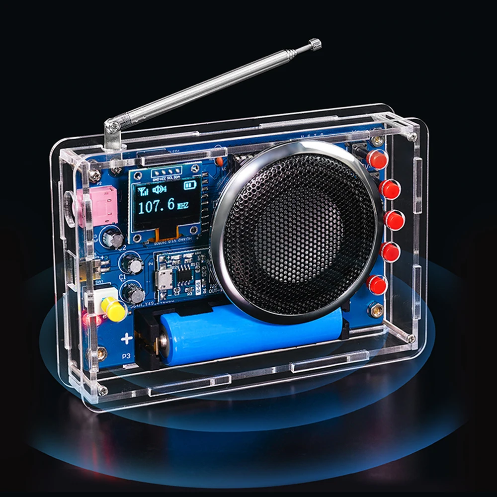 RDA5807 FM Radio DIY Kit Rechargeable FM 87-108MHz OLED Display DIY Electronics Welding Assembly Practice Parts