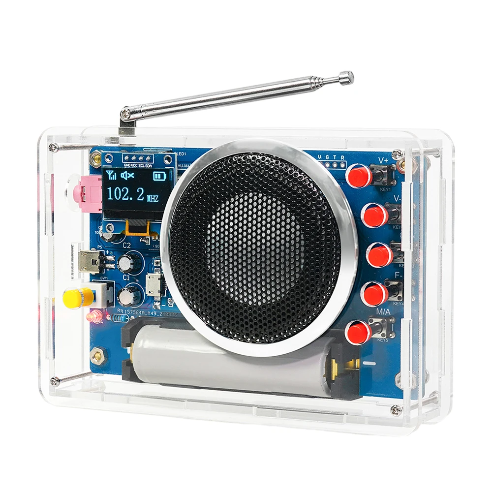 RDA5807 FM Radio DIY Kit Rechargeable FM 87-108MHz OLED Display DIY Electronics Welding Assembly Practice Parts