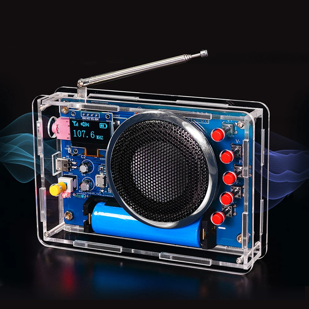 RDA5807 FM Radio DIY Kit Rechargeable FM 87-108MHz OLED Display DIY Electronics Welding Assembly Practice Parts