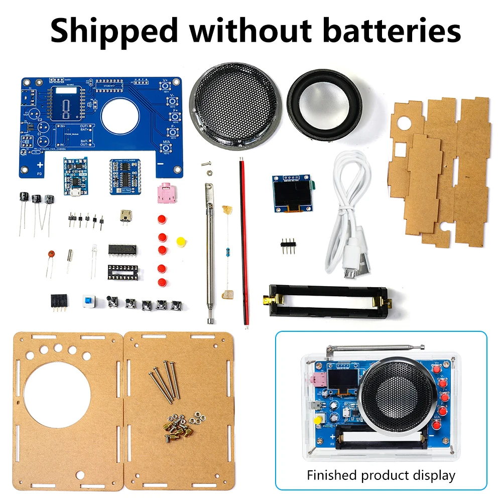 RDA5807 FM Radio DIY Kit Rechargeable FM 87-108MHz OLED Display DIY Electronics Welding Assembly Practice Parts
