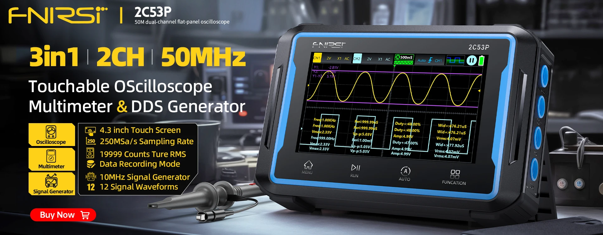 FNIRSI DMT-99 Smart Multimeter True RMS NCV Auto Range 100000 Counts AC/DC Voltage Current Temperature Meter