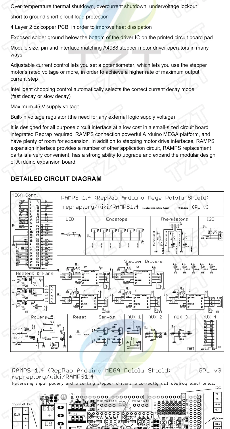 3D Printer Mega 2560 R3 + RAMPS 1.4 Control Panel+ 5pcs A4988 or DRV8825 Stepper Motor Drive For 3D Printer Kit For arduino kit