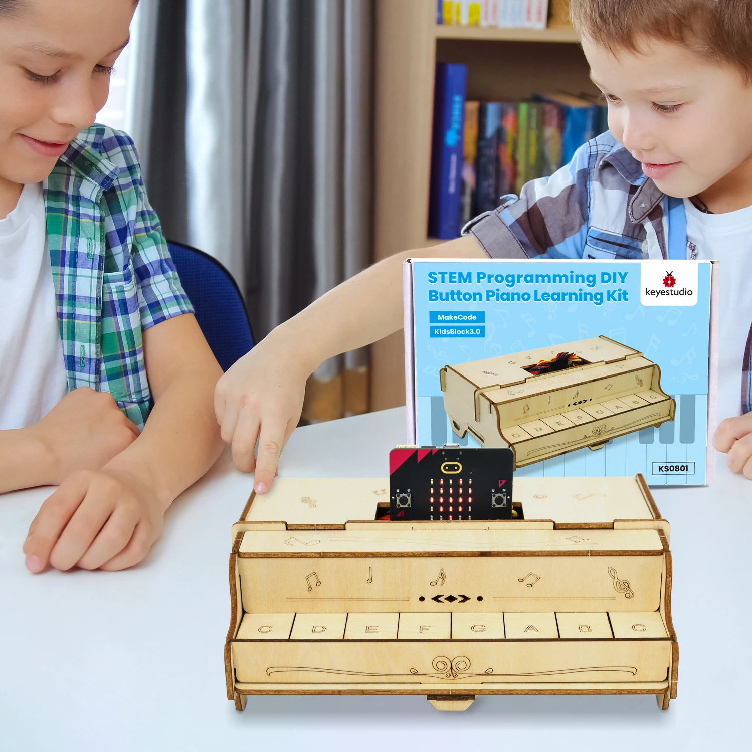 Keyestudio ESP32 Piano Learning Kit DIY Button STEM Programming Toys For Arduino DIY Starter Kit ForMicrobit V2 Kit Teenager Toy