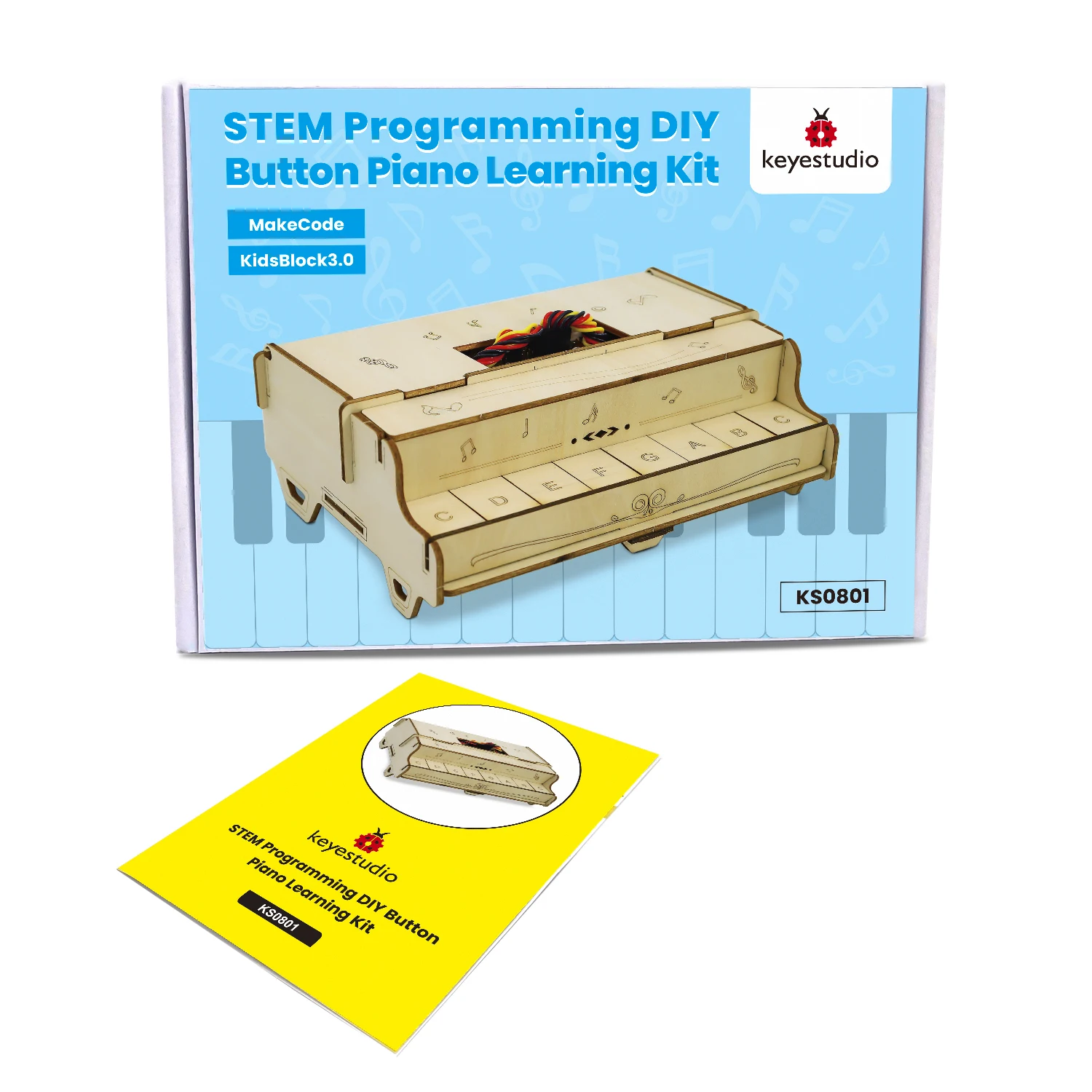 Keyestudio ESP32 Piano Learning Kit DIY Button STEM Programming Toys For Arduino DIY Starter Kit ForMicrobit V2 Kit Teenager Toy