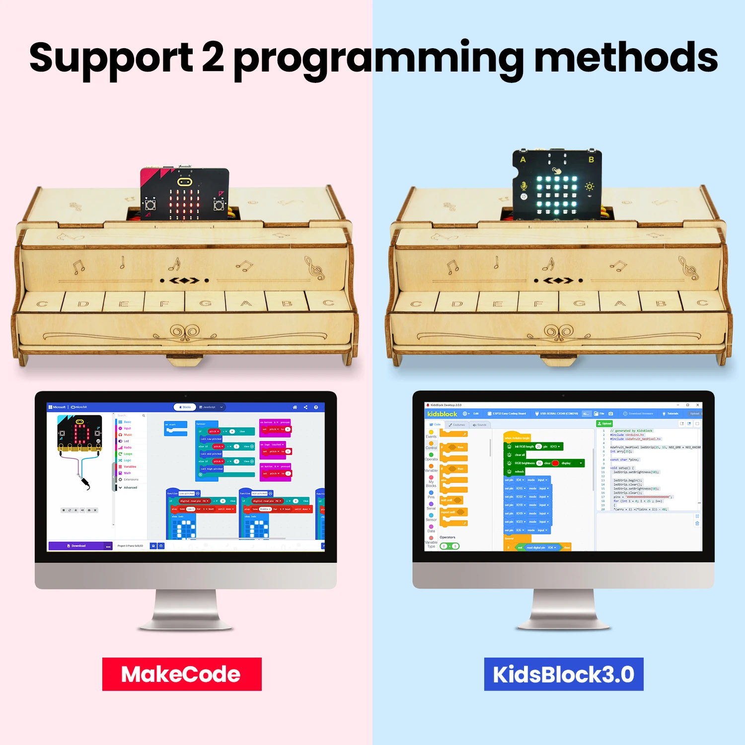 Keyestudio ESP32 Piano Learning Kit DIY Button STEM Programming Toys For Arduino DIY Starter Kit ForMicrobit V2 Kit Teenager Toy