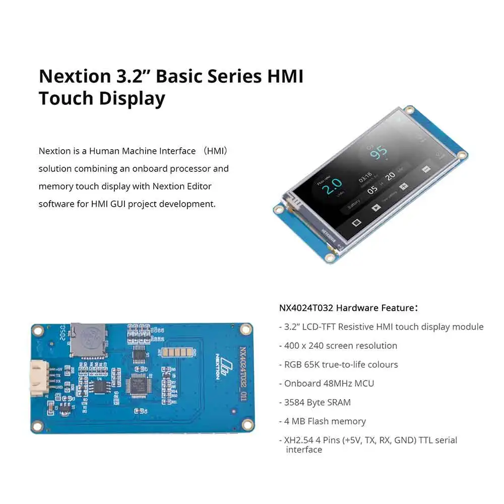 NEXTION Basic LCD Display Generic 2.4" 2.8" 3.2" 3.5" HMI TFT Intelligent 5V LCD Resistive Touch Display Free Debug Screen