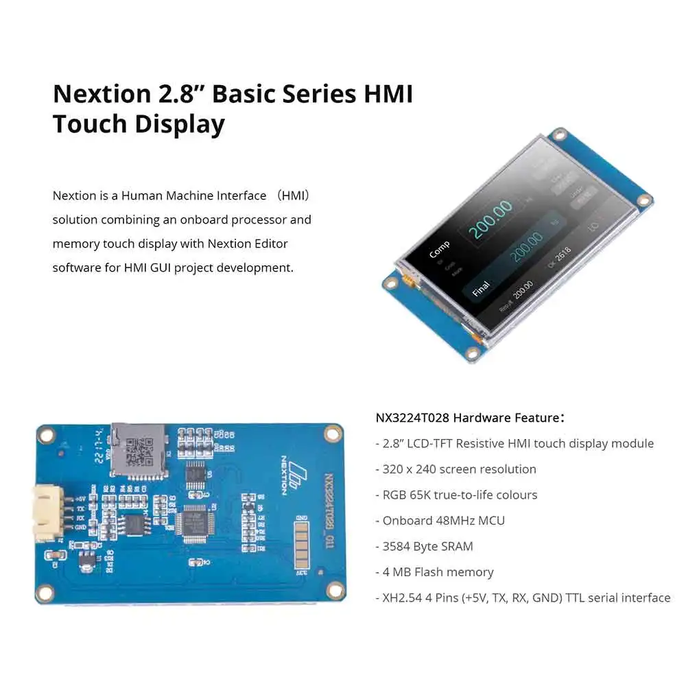NEXTION Basic LCD Display Generic 2.4" 2.8" 3.2" 3.5" HMI TFT Intelligent 5V LCD Resistive Touch Display Free Debug Screen