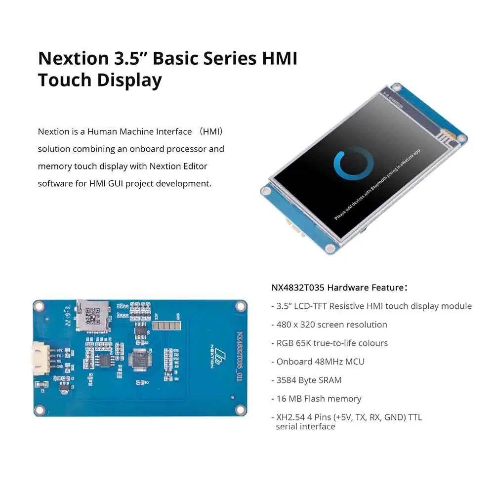 NEXTION Basic LCD Display Generic 2.4" 2.8" 3.2" 3.5" HMI TFT Intelligent 5V LCD Resistive Touch Display Free Debug Screen