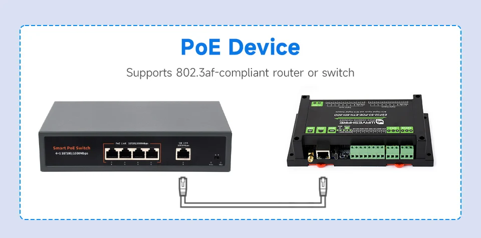 Waveshare ESP32-S3-POE-ETH-8DI-8DO,Control Board With 8-Channel Digital Input & Output, Built-in Xtensa 32-bit LX7 Dual-core Pro