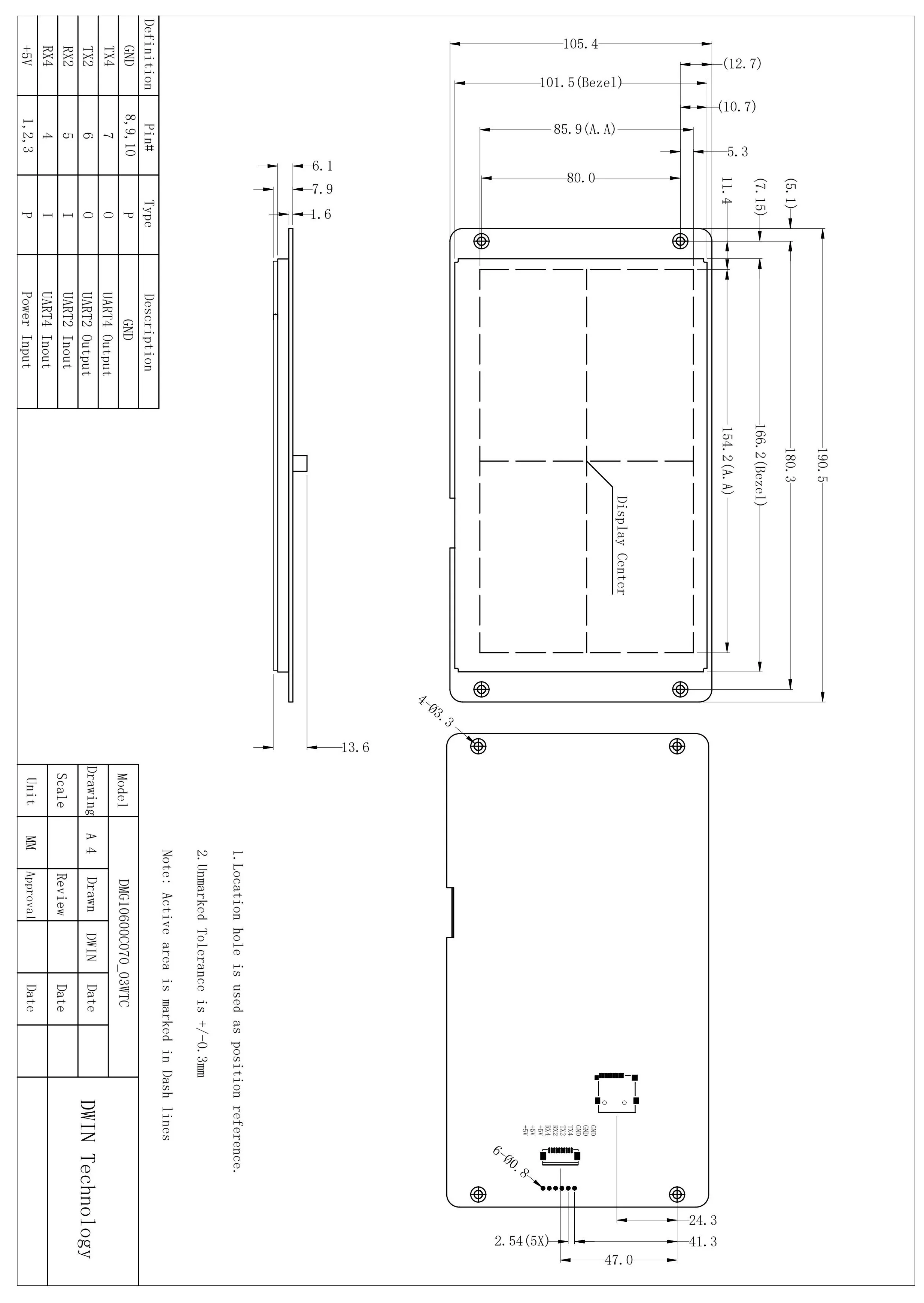 DWIN 7.0 Inch Display 1024*600 HMI Smart Module IPS-TFT-LCD Module Capacitive Touch Panel Wide Viewing Angle DMG10600C070_03W