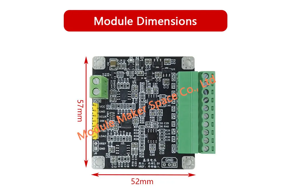 DAC8568 8-Channel 16-Bit High Precision DAC Module ±10V Adjustable Output SPI Interface Industrial Grade
