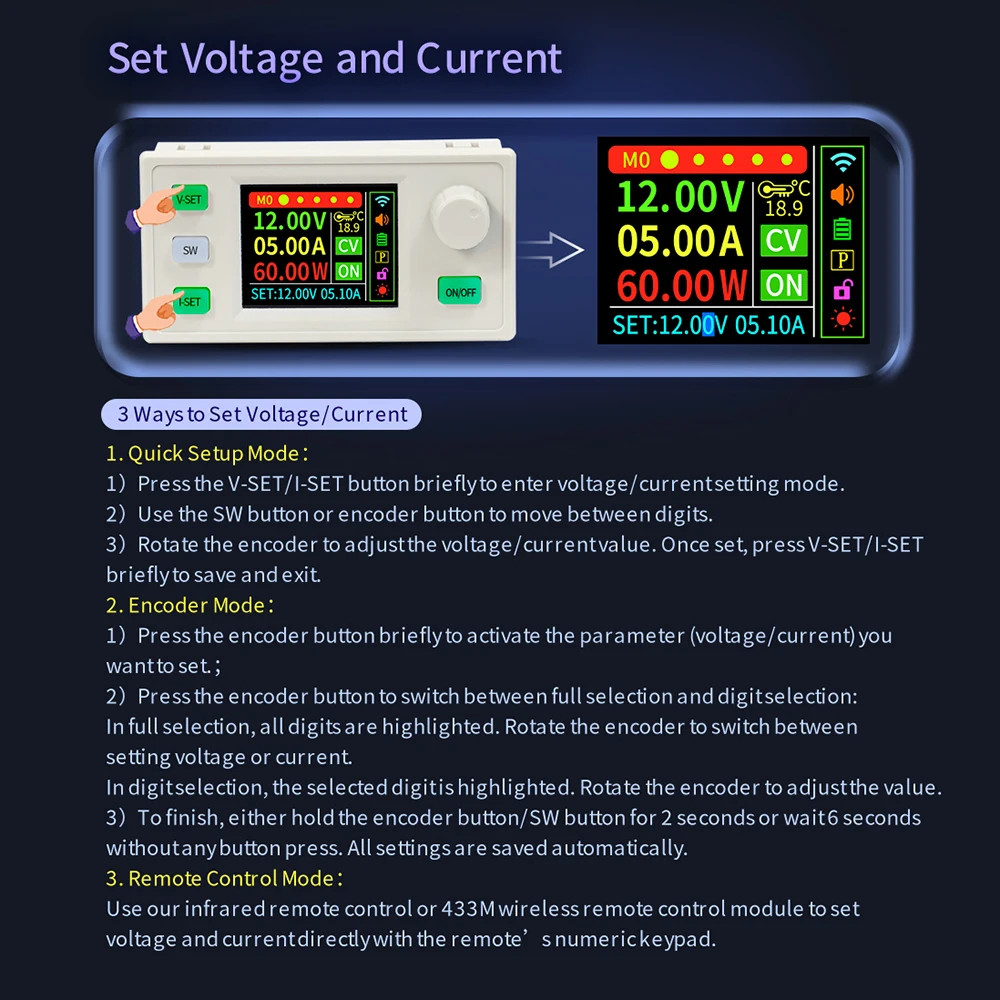 XY6020LS CNC Step-Down DC Adjustable Stabilized Voltage Power Supply 0-60V 20A 1200W Constant Voltage Constant Current Module